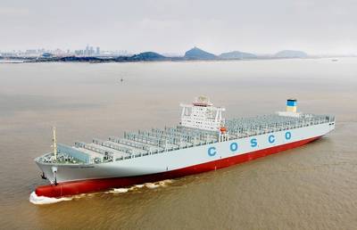 Five new COSCO container vessels will be equipped with twenty Wärtsilä Auxpac 32 generating sets. (Photo courtesy of COSCO)  
