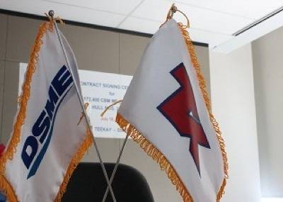 Flags displayed at signing: Photo credit Teekay Tankers