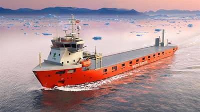 Four short-sea cargo vessels being built for Wijnne Barends will feature LNG propulsion and storage systems provided by Wärtsilä. (Image: Wijnne Barends)