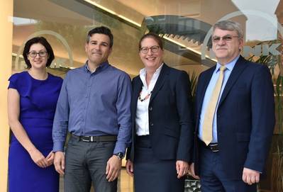 From left to right: Emily Smits (COO Modest Tree), Sam Sannandeji (CEO Modest Tree), Susanne Wiegand (CEO RENK Group), Winfried Vogl (CFO RENK Group)