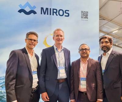 From left to right: Marius Five Aarset, Chief Executive Officer, Miros; Jonas Røstad, Chief Commercial Officer, Miros; Prasanth Gopalakrishnan, General Manager, Commercial Sales, Elcome; Manu Pillai, Manager, Automation, Elcome. Image courtesy Elcome/Miros