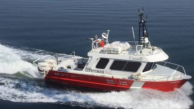 Garrot, a Canadian Coast Guard’s launch dedicated to the hydrographic survey operations of the Canadian Hydrographic Service recently converted to unmanned mode by ASV Global. (Photo: Fisheries and Oceans Canada)