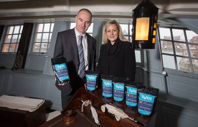 Giles Gould from The National Museum of the Royal Navy and Sailors' Society's Vanessa Haddacks on board Nelson's flagship (Photo: Sailors' Society)