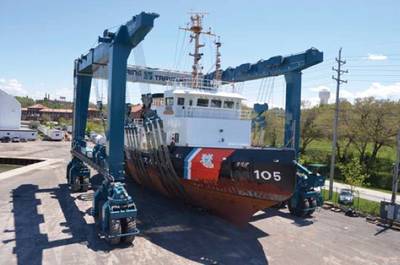 GLS hoist scene: Photo courtesy of Great Lakes Shipyard