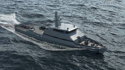  Graphical rendering of the OPV-45 (picture courtesy Israel Shipyards)