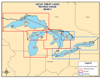 Great Lakes Revised ENC Usage: Image credit NOAA