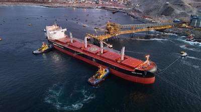 Green Future berthing in Chile for loading of copper concentrates (Credit: Inchcape Shipping Services)