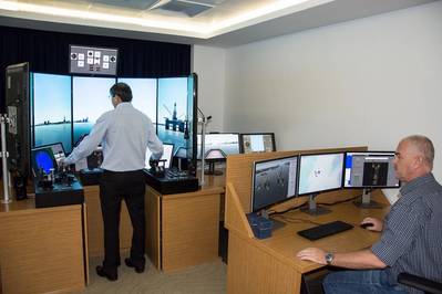 Halul staff getting familiarized with the new simulator (Photo: Halul Offshore Services Company)