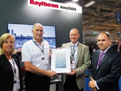 Handover ceremony of a certificate about the 15,000 Standard 22 during Posidonia 2014