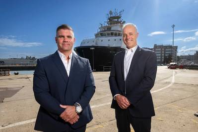Lee Hanlon and Bob Sanguinetti -  Credit: Port of Aberdeen 