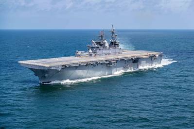 The Ingalls-built amphibious assault ship Tripoli (LHA 7) (Photo: Derek Fountain / HII)