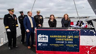 The LPD-30 Christening and Bottle-Breaking ceremony on January 11 2025. (c) HII