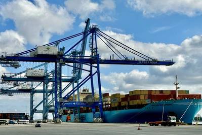 The new Louisiana International Terminal in St. Bernard Parish will be able to serve vessels of all sizes, dramatically increasing the state's import and export capacity. (Photo: LED)