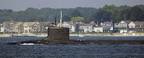 The Virginia-class fast-attack submarine PCU New Hampshire (SSN 778) makes her way down the Thames River for the first times as she embarks on Alpha Sea Trails. New Hampshire is the fifth Virginia-class submarine built and is scheduled to be commissioned this fall. U.S. Navy photo by John Narewski