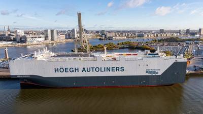 Höegh's slab-sided Aurora class is more than twice as efficient than its predecessor.
Image courtesy Höegh Autoliners