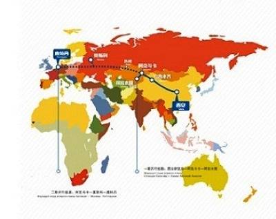 China logistic network: Schematic courtesy of Xian Hinterland International Transit