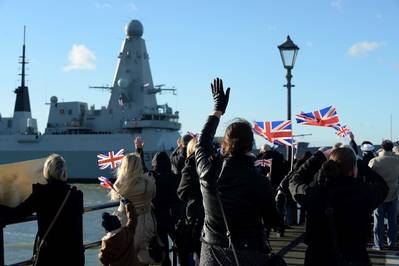 HMS Defender returns to base: Photo MOD UK