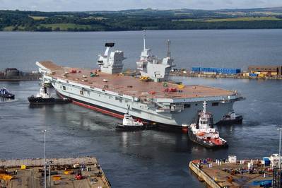 HMS Queen Elizabeth floating out of her dock for the first time (Photo: QEClassCarriers)