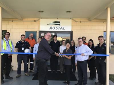 Hon Warren Entsch MP, Member for Leichardt joined Austal’s Vice President, Defense RADM (Retd) Davyd Thomas AO CSC to open Austal’s office in Cairns Queensland 10th July 2017. (Photo: Austal)