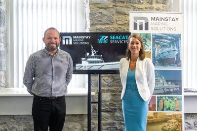 Ian Baylis, Founder of Seacat Services and Charlotte Wood, Business Development and Sales Manager at Mainstay Marine Solutions - Credit: Seacat Services