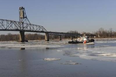 Iced-up Delaware River: Photo courtesy of USCG