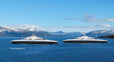 Illustration of the coming double-ended RoPax ferries (Image: Multi-Maritime)