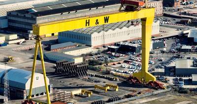 Image for illustration only -  Aerial view of Cranes in Harland and Wolff Shipyard Dockyard, where RMS Titanic was built - Credit: peter/AdobeStock