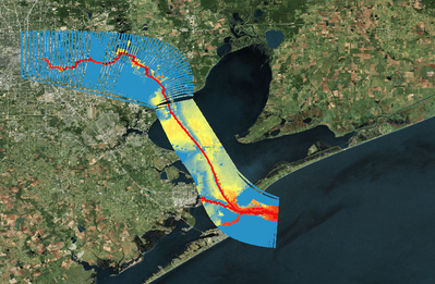 image illustrating depths of Houston / Galveston Ship Channel