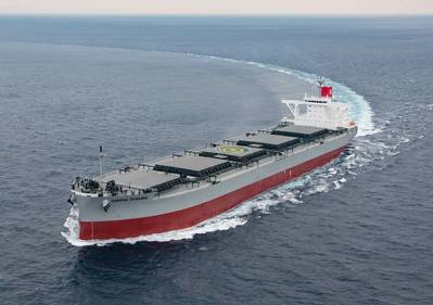 File Image: A recently delivered K Line Coal Carrier. CREDIT: K Line