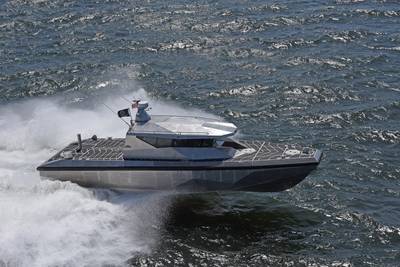 In order to fully optimize the hull and propose a more mature design, Metal Shark built a PBX running prototype hull, designated PB(X)-P1, which was extensively tested in a wide range of operating conditions. (Photo: Metal Shark) 