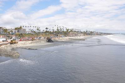 In this file photo, Manson Construction Company of Seattle conducts dredging operations in Oceanside Harbor, California. (Photo: Dena O' Dell / USACE)