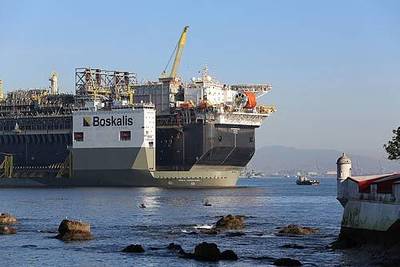 Boskalis heavy transportation vessel carrying an FPSO - Image Credit; Boskalis