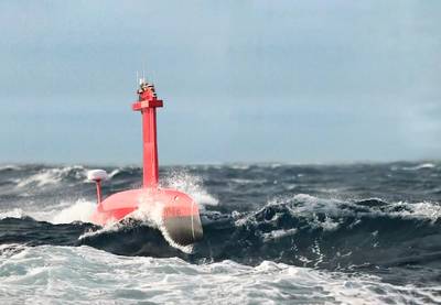 iXblue DriX USV collecting data at Sea State 5 off the coast of La Ciotat, Mediterranean, Image courtesy iXblue.