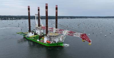 DEME jackup Sea Installer working Vineyard Wind.
Image courtesy DEME