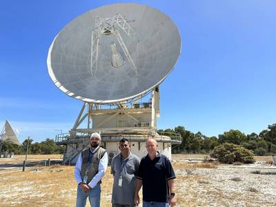 Jatinder Singh, Asokan Nallasivam, and Brett Schipp (L-R) - Inmarsat’s Perth Launch team, who supported both Inmarsat’s I-6 F1 and F2 satellites during launch and early orbit. Image courtesy Inmarsat