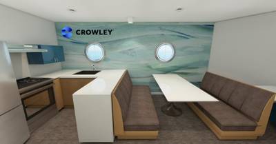 JE Russell Consulting's "Eco Coastal" concept for Crowley's new eWolf tug (Photo: Crowley)