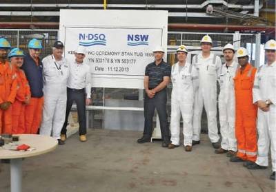 Keel-laying ceremony: Photo courtesy of the shipyard