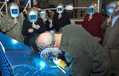 Keel-laying ceremony: Photo courtesy of USN