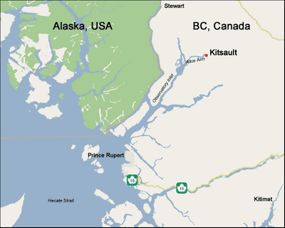 Kitsault Map: Photo credit Kitsault