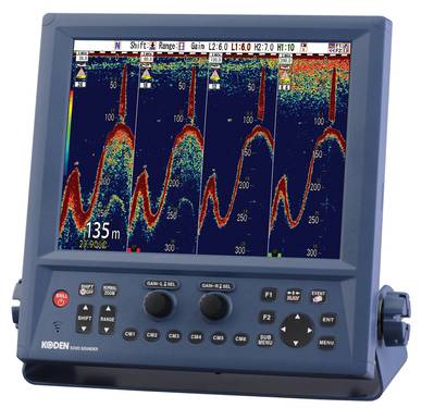  the new Koden CVS-FX1 12.1-inch Color LCD Echo Sounder. 