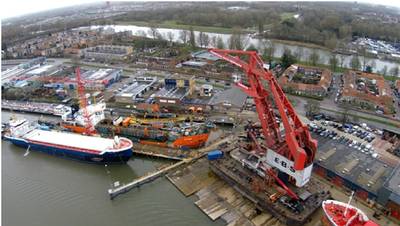      Kran 93 on the Hoebée slipway (Photo courtesy of Hoebée B.V.)