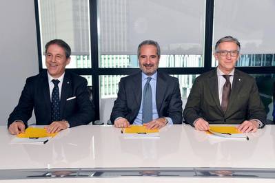L to R: Carlo Luzzatto, CEO and General Manager of RINA; Pierroberto Folgiero, CEO and Managing Director of Fincantieri; and Giuseppe Ricci, Chief Operating Officer for Energy Evolution at Eni, commented