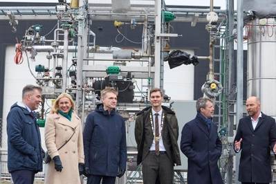 Lars Aagaard, Danish Minister for Climate, Energy and Utilities, first left, Kadri Simson, second left, Lasse Frimand Jensen, Mayor of the City of Aalborg, third right, HRH Crown Prince Frederik, second right. (Source: European Commission)