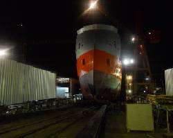 Launch of the first PX106 at Alianca shipyard in Brazil.