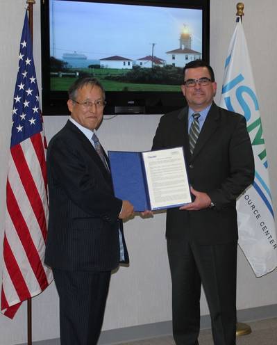 Left: Mr. Koichi Fujiwara, Class NK Vice President, and on the right is Mr. Brian T. Holden, President of USMRC.