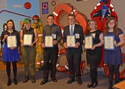 Left to right: Bethany Shimasaki, Rosie Wilcox, Donald Lay, Connor Vincent, Christine Kimball and Alyssa Scott 