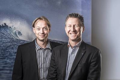 Left to right: Floris Lettinga, YMI Global Sales Manager, with Lutz W. Lester: Managing Director Neander Shark (Photo: Oliver Franke)