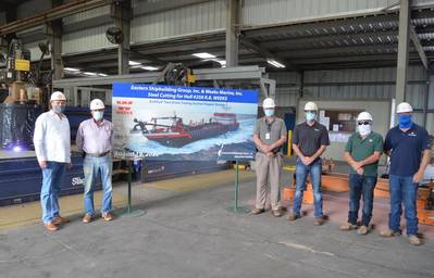 Left to Right: Hans Bloomberg of Weeks Marine, Inc., Brian D’Isernia ESG, Kenneth Munroe ESG, Jamie Keel ESG, Benny Bramblette ESG, and Bob Babb ESG