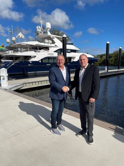 Left to right: Patrick Bucci, General Manager – Cox Marine, Ring Power with Doug Ross, Regional Director – Americas, Cox Marine (Photo: Cox Marine)