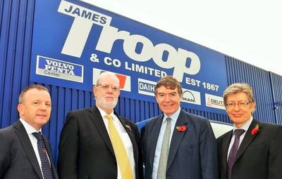 Left to right: Robert Pollock, Bob Troop, Defence Minister Philip Dunne, Derek Bate (Photo: James Troop)